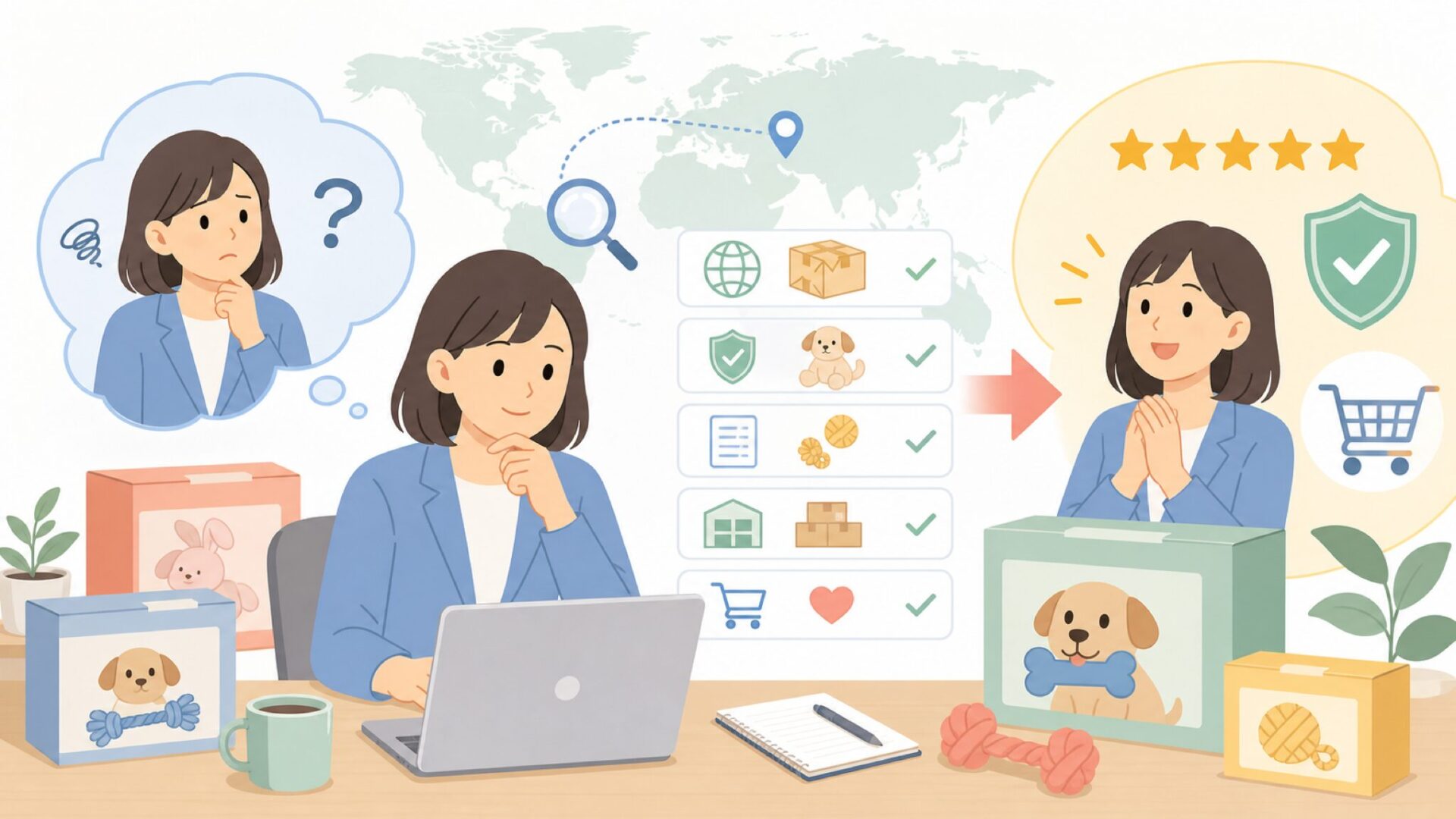 ZippyPawsはどこの国のブランド？安全性と人気おもちゃを徹底解説の要点を表すイラスト