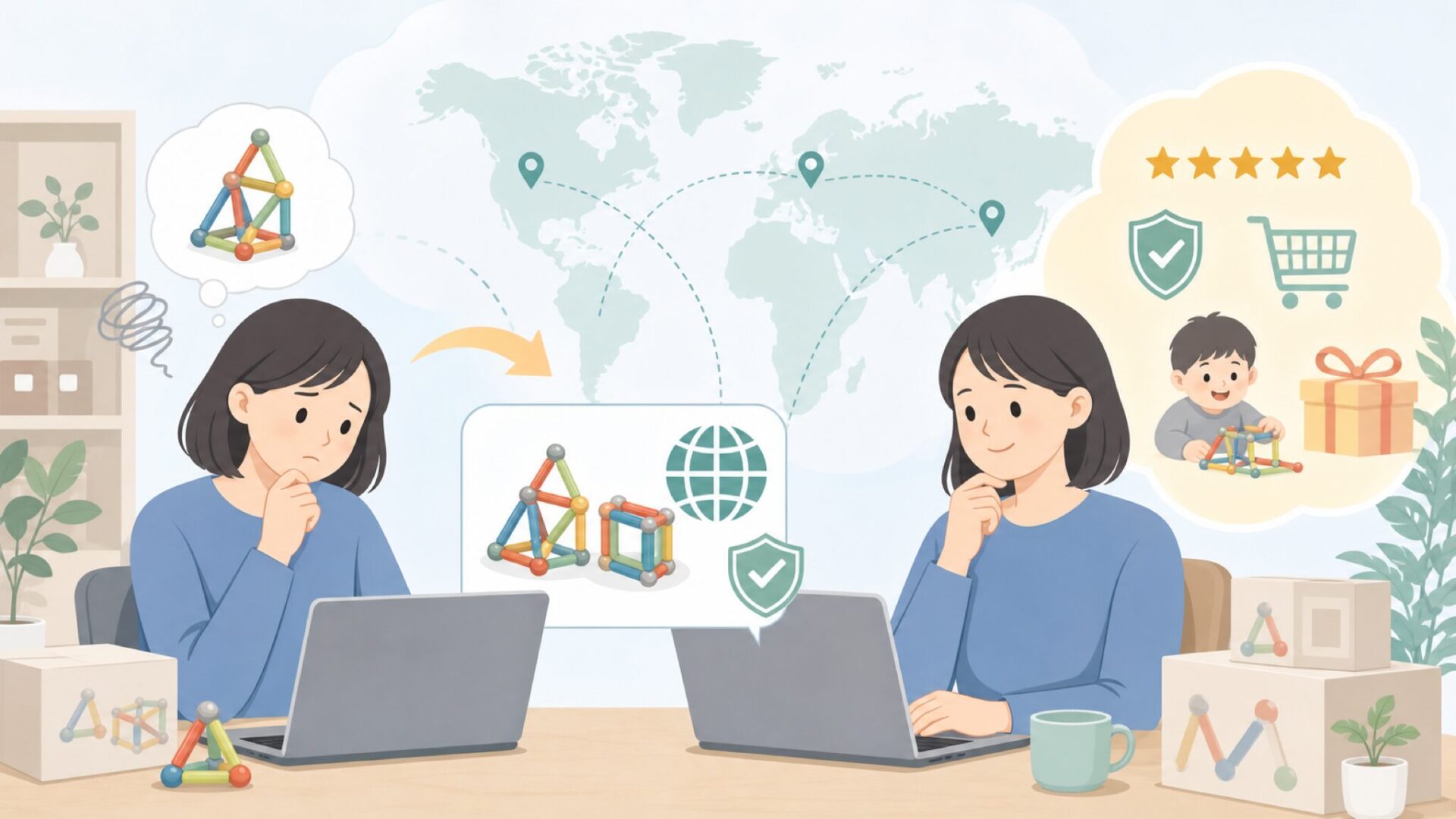 SmartMaxはどこの国？ベルギー発の知育磁石おもちゃを購入前に確認の要点を表すイラスト