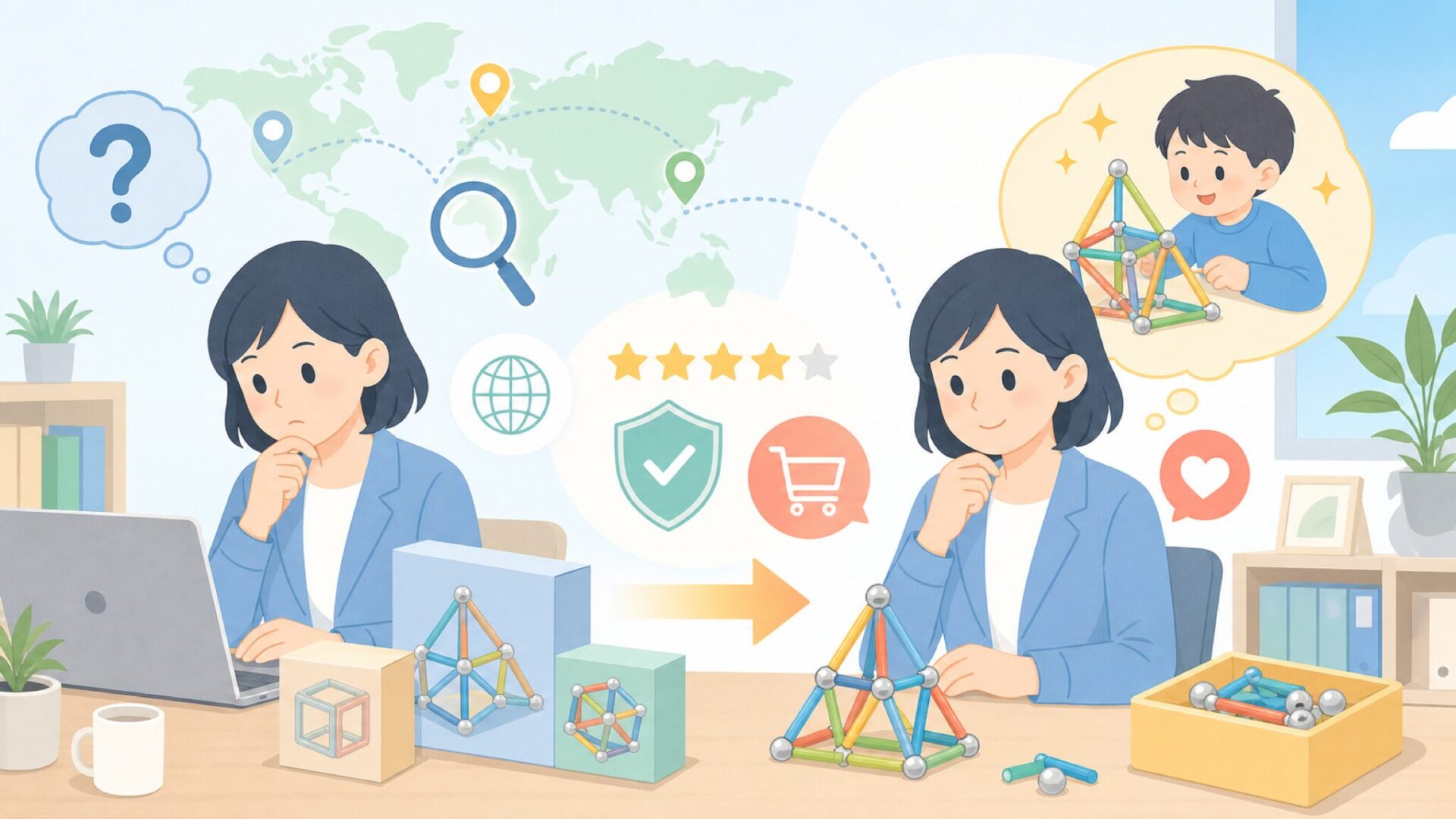 Geomagはどこの国のブランド？信頼性と最適シリーズの選び方の要点を表すイラスト