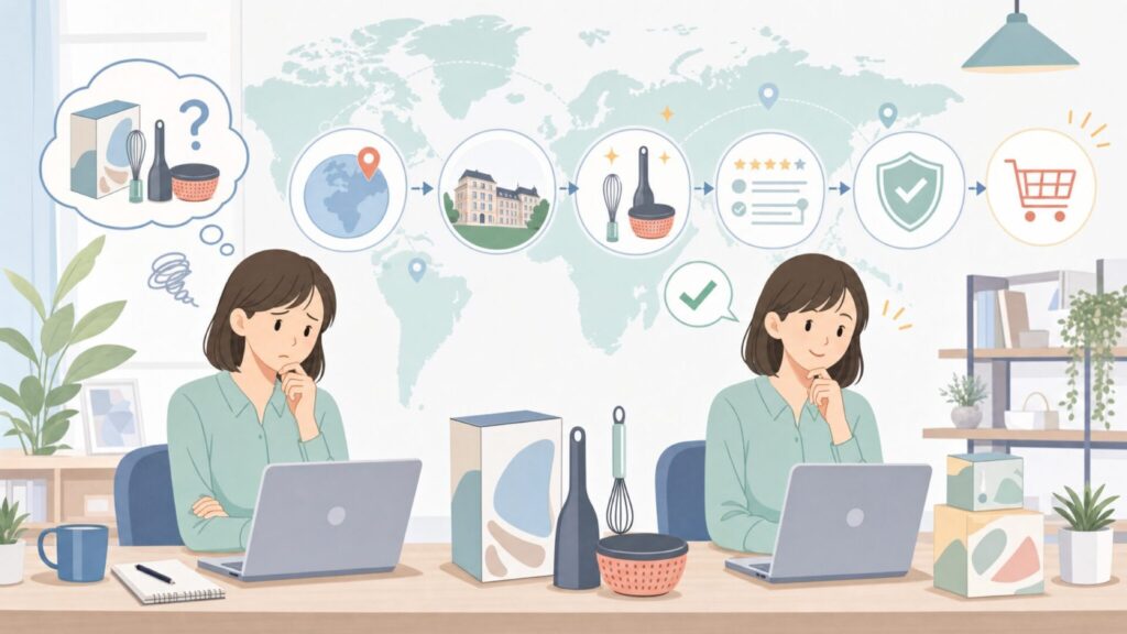 Mastradはどこの国のブランド？フランス発の特徴と選び方を解説の要点を表すイラスト