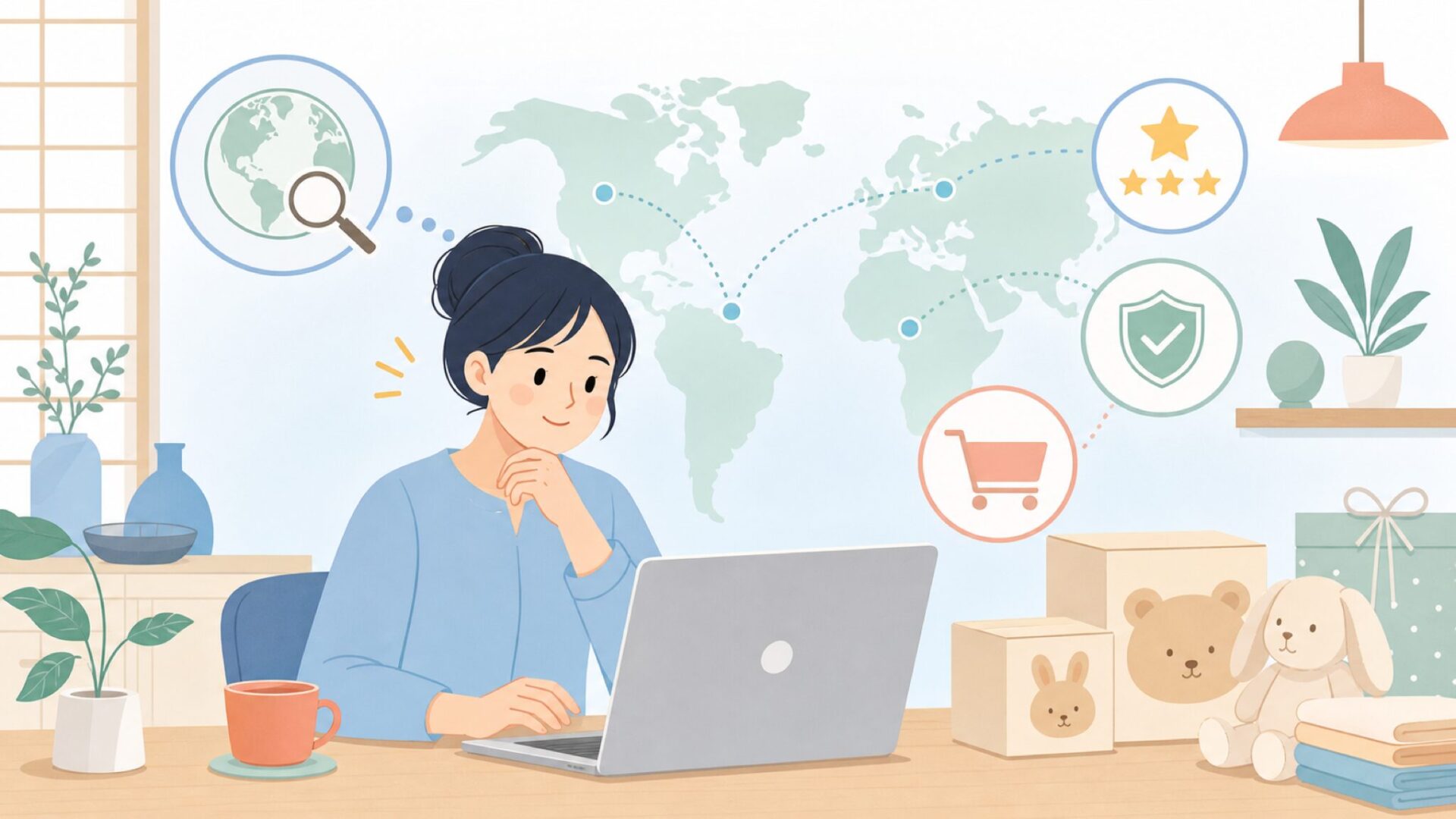LIEWOODどこの国？デンマーク生まれの北欧ブランドの魅力と日本での買い方の要点を表すイラスト