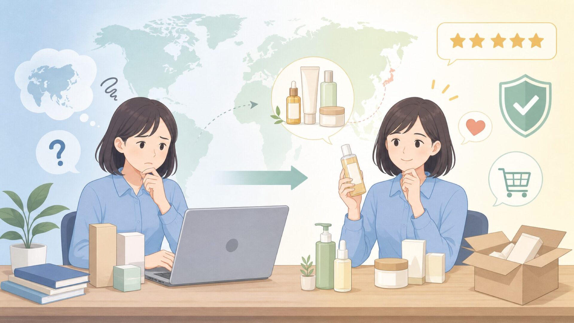 SKIN1004はどこの国？韓国発ブランドの信頼背景と人気ライン5選の要点を表すイラスト