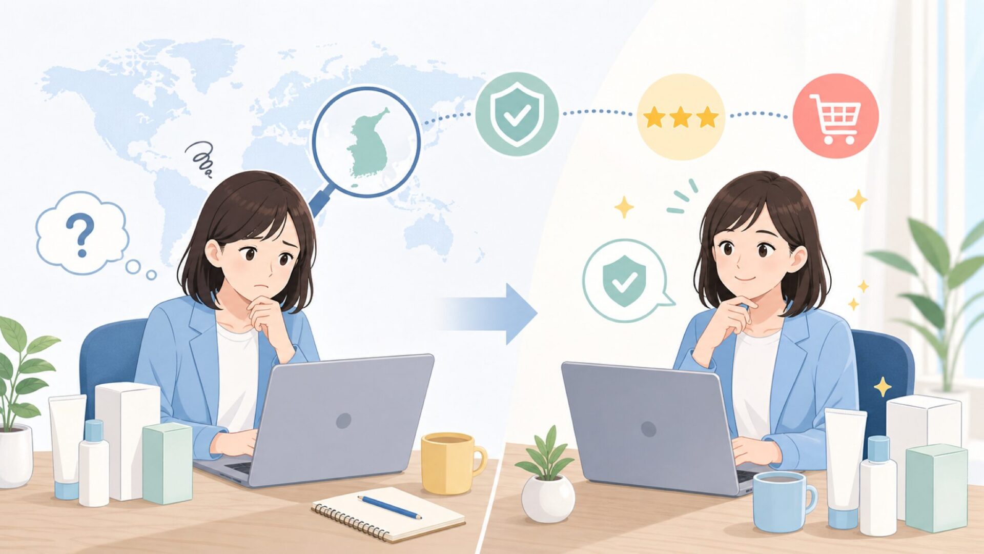 Dr.Ceuracleはどこの国?韓国ブランドの実態・信頼性・人気商品を購入前に確認の要点を表すイラ