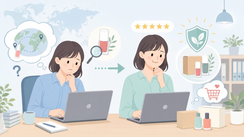 Nailmaticはどこの国のブランド？フランス発の自然由来ネイルカラーを徹底解説の要点を表すイラス