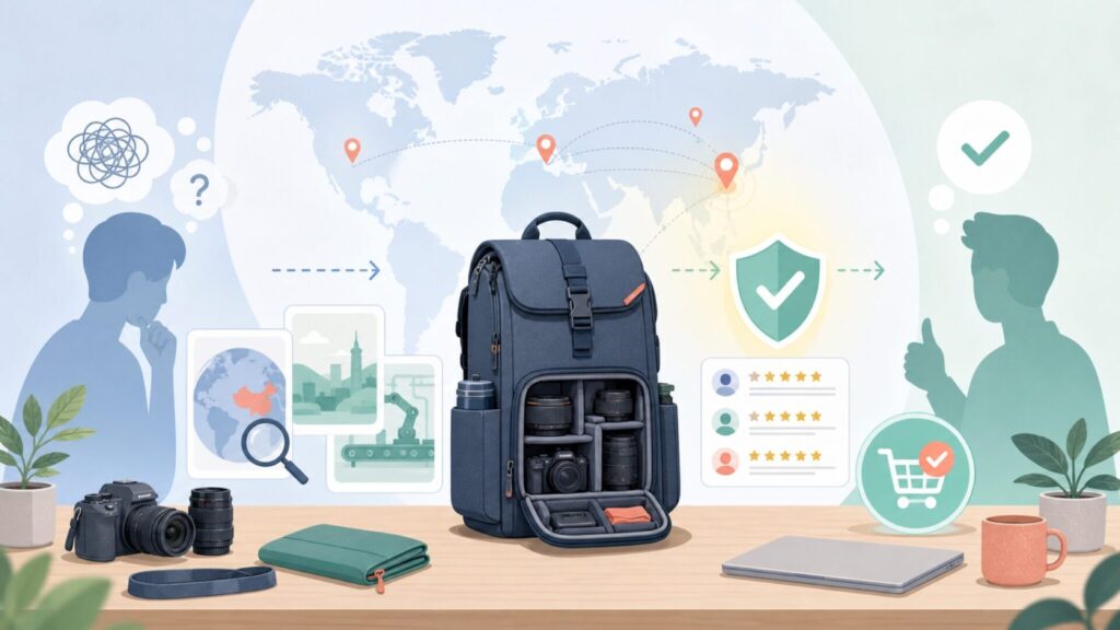 PGYTECHはどこの国？中国発カメラブランドの品質・評判を徹底解説の要点を表すイラスト