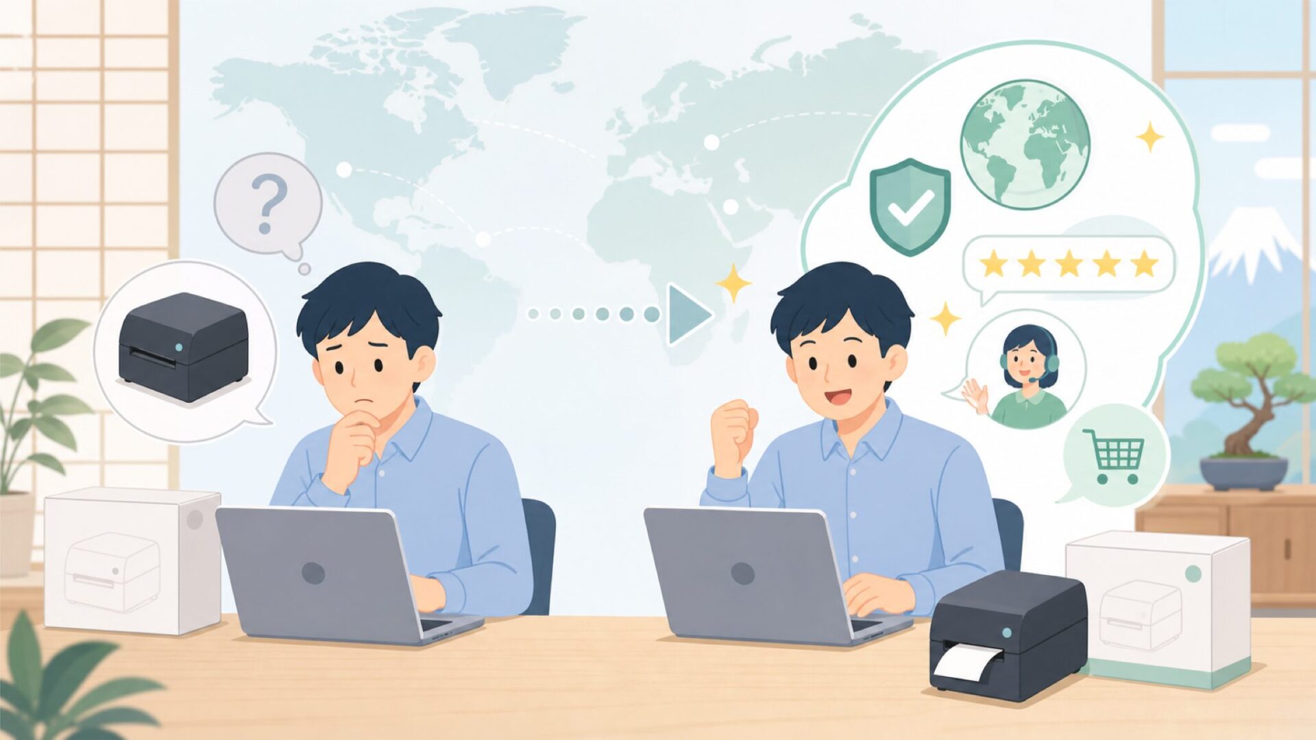 JADENSはどこの国？中国・深圳発ブランドの信頼性と日本語対応を徹底解説の要点を表すイラスト