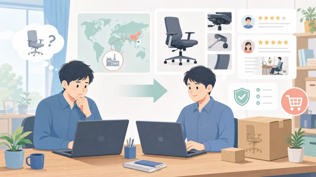 FelixKingはどこの国？中国製の実態とサクラレビュー全検証の要点を表すイラスト
