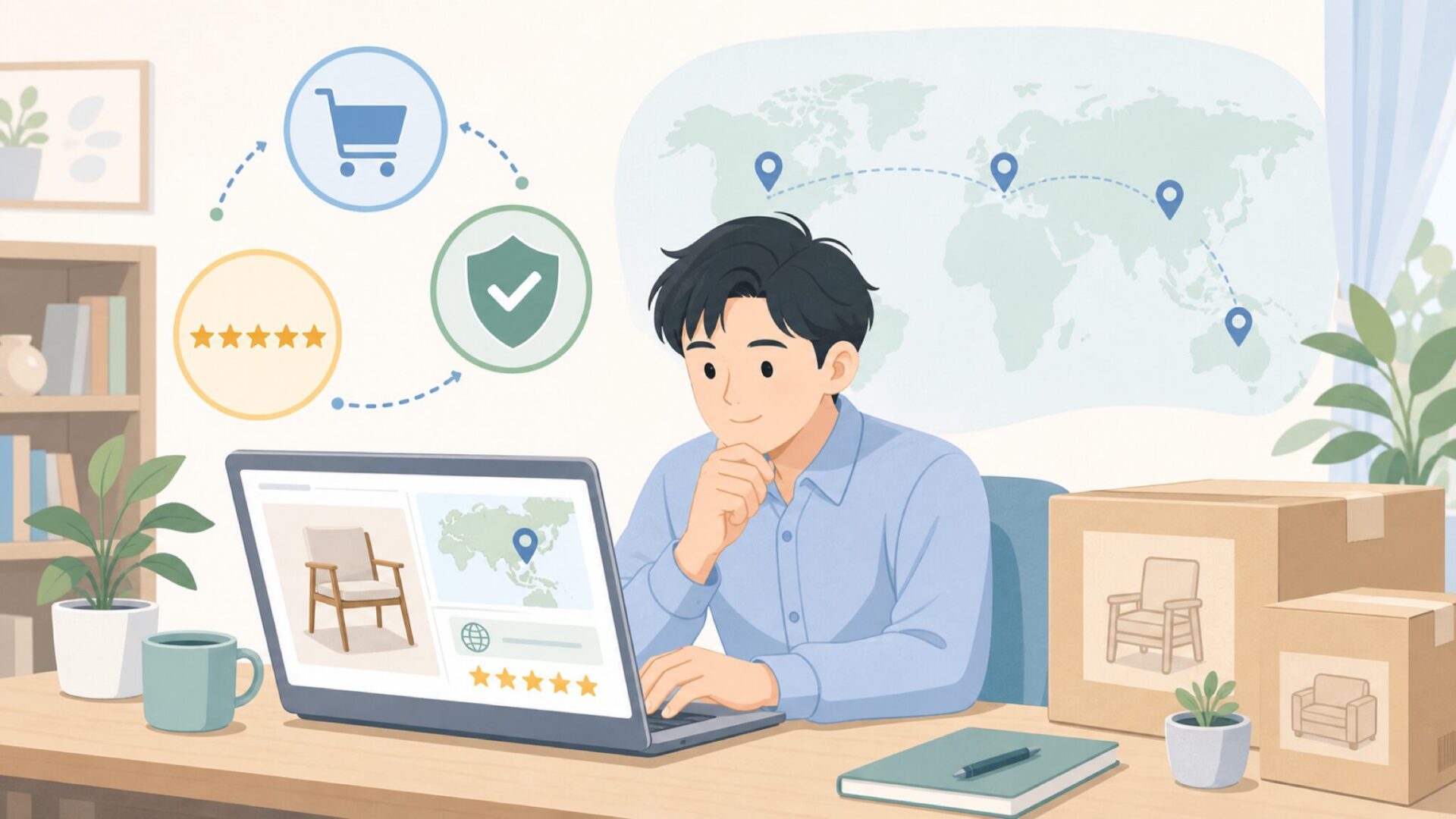 ComHomaはどこの国のブランド？怪しいか正体を徹底調査した結果の要点を表すイラスト