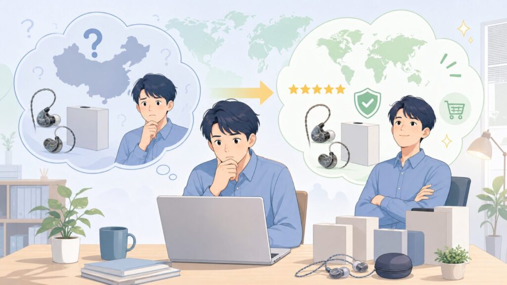 Rose Technicsはどこの国？中国発IEM専業ブランドの品質と音質を正直解説の要点を表すイラ