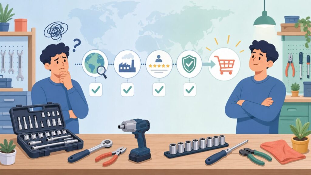 Yatoはどこの国の工具？ポーランド発ブランドの正体と評判の要点を表すイラスト