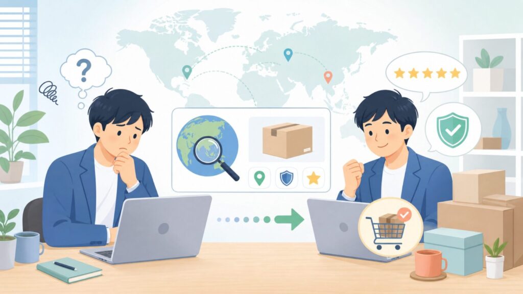 EasySMXはどこの国のメーカー？怪しい噂と安全性を徹底検証の要点を表すイラスト