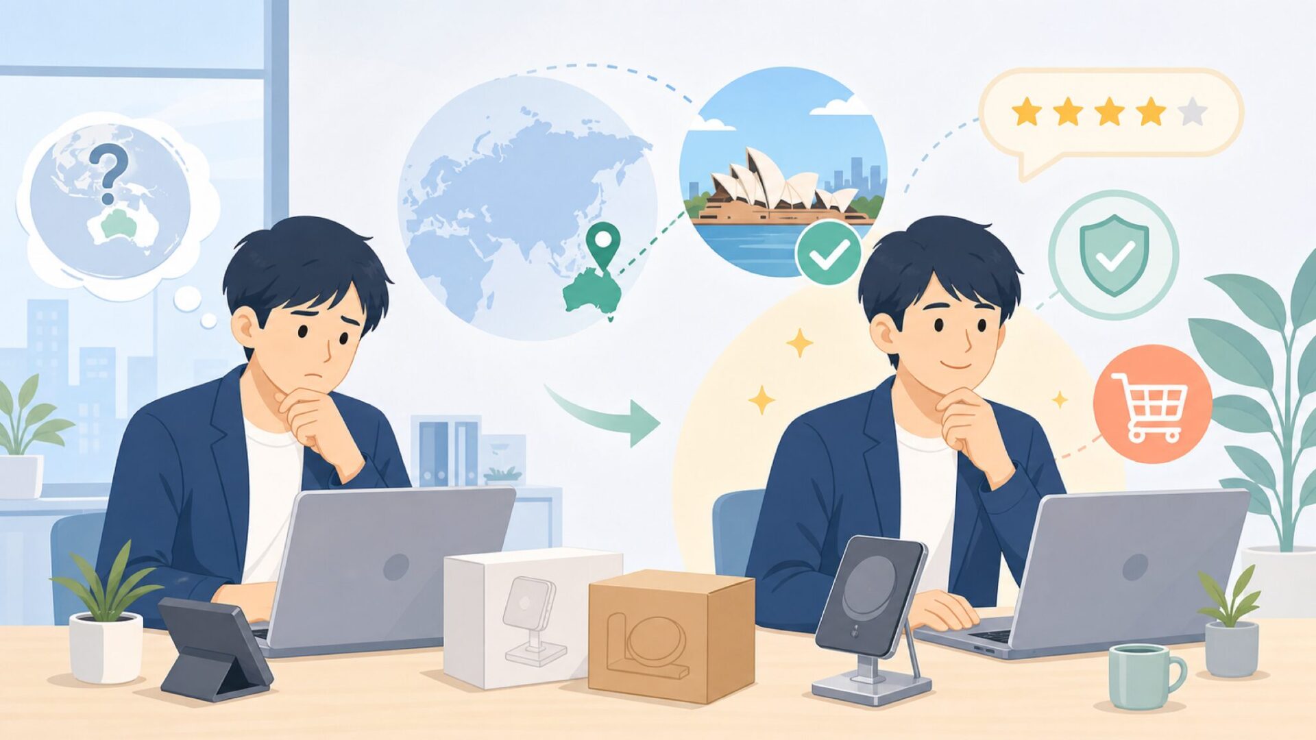 KUXIUはどこの国？シドニー発の実体を徹底解説【怪しくない理由】の要点を表すイラスト
