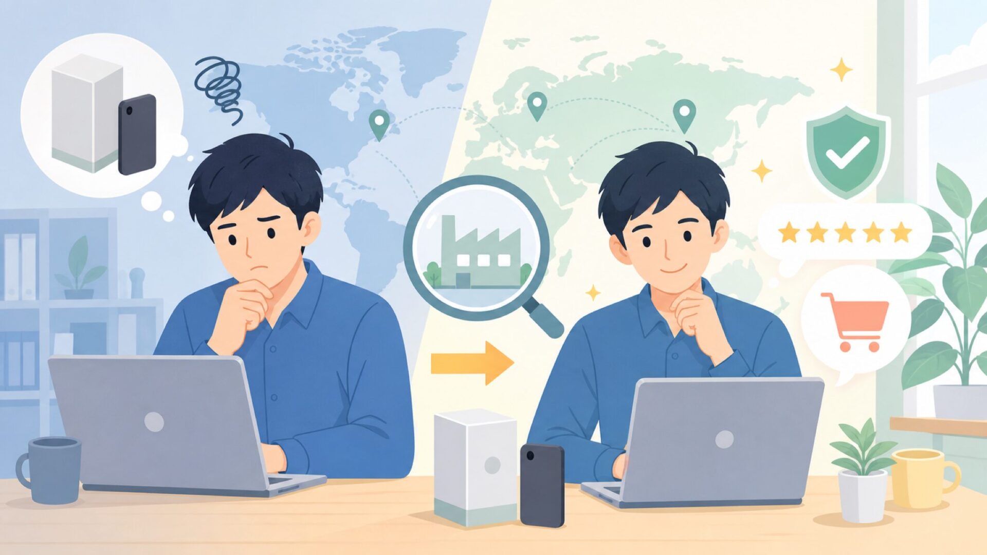 UNIHERTZはどこの国？中国・上海発の正体と中国製の不安を解消の要点を表すイラスト