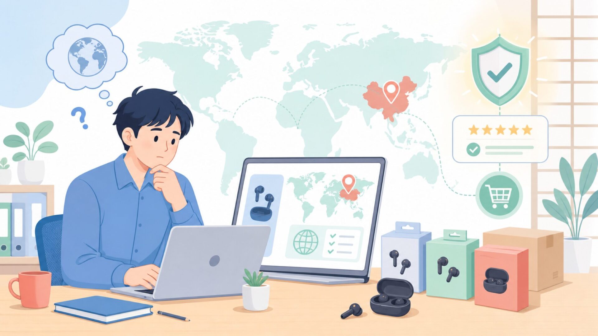 KeepHiFiはどこの国？中国系オーディオ通販の正体と信頼性を解説の要点を表すイラスト