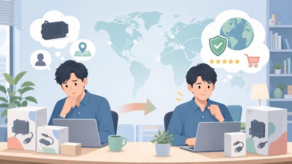 MUCARはどこの国？運営会社THINKCARの正体と安全性を解説の要点を表すイラスト
