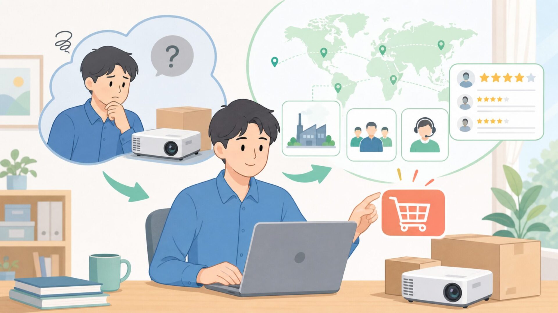GooDeeはどこの国のメーカー？会社概要と評判を購入前に総点検の要点を表すイラスト
