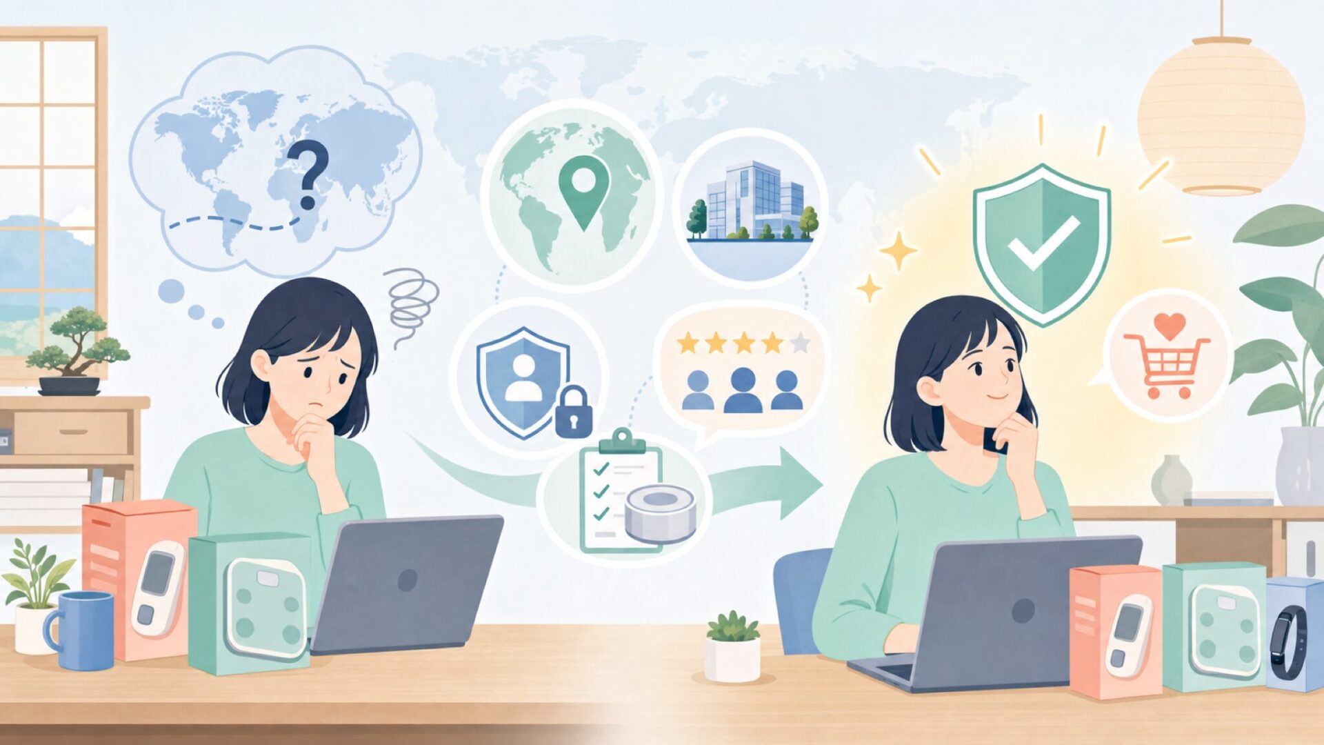 FITINDEXはどこの国のブランド？運営会社と安全性を徹底解説の要点を表すイラスト