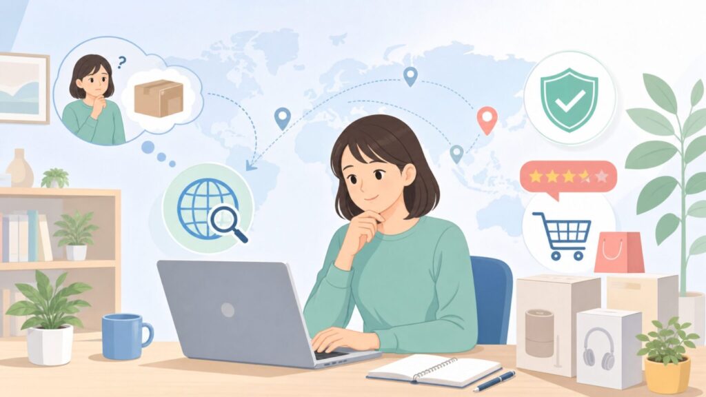 MEILANはどこの国？運営元と安い理由を購入前に解説の要点を表すイラスト