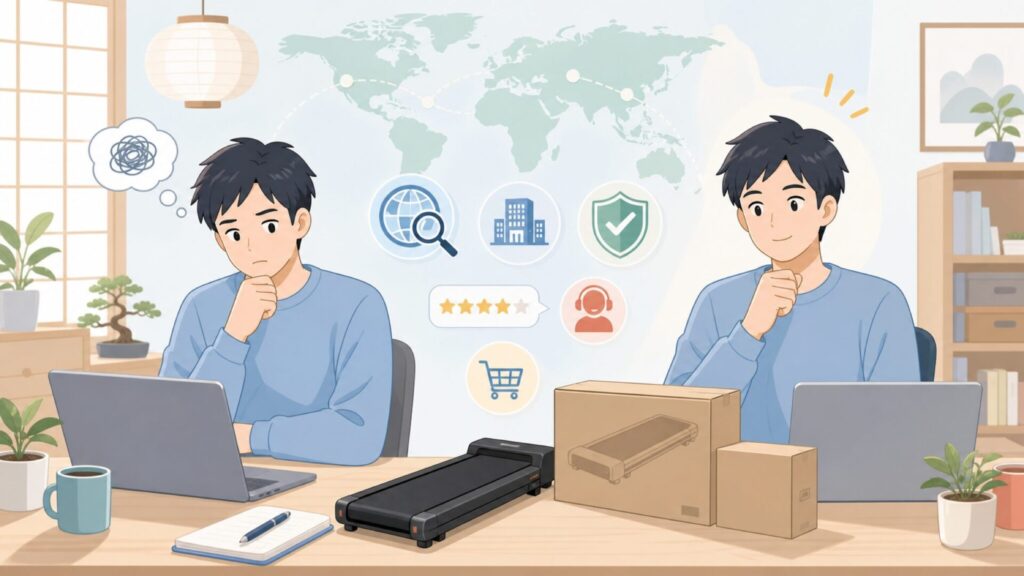 UREVOはどこの国のブランド？運営会社と評判を徹底調査の要点を表すイラスト