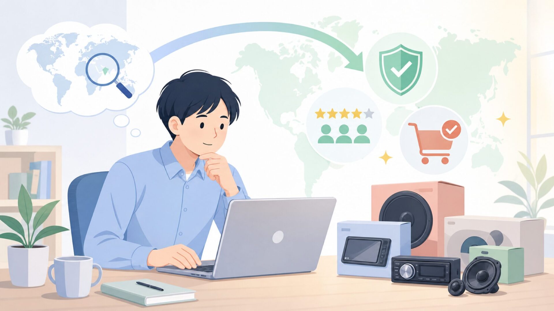 CAMECHOはどこの国のブランド？中国製の安全性と評判を購入前に総点検の要点を表すイラスト