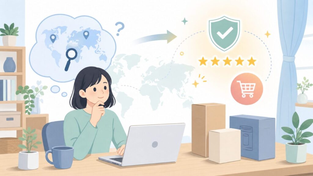 Mixpressoはどこの国？運営会社と安さの理由を徹底解説の要点を表すイラスト