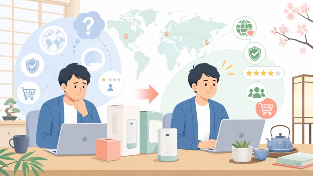 Airversaはどこの国？香港発ライフスタイルブランドの品質・安全性を徹底解説の要点を表すイラスト