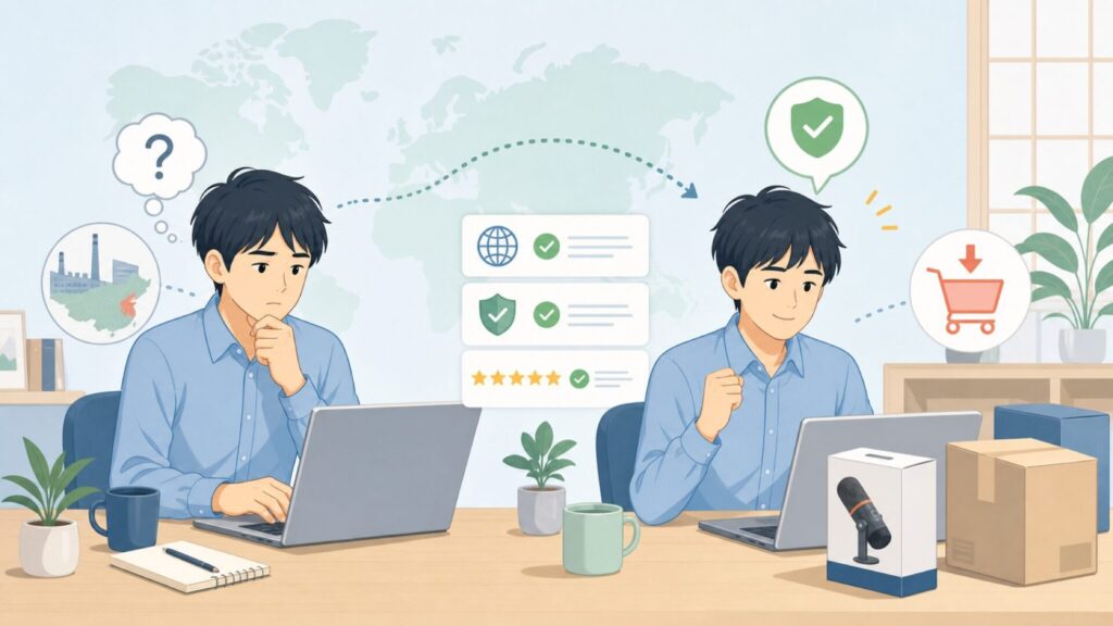 Comicaはどこの国？世界に認められた中国発マイクブランドの全貌の要点を表すイラスト