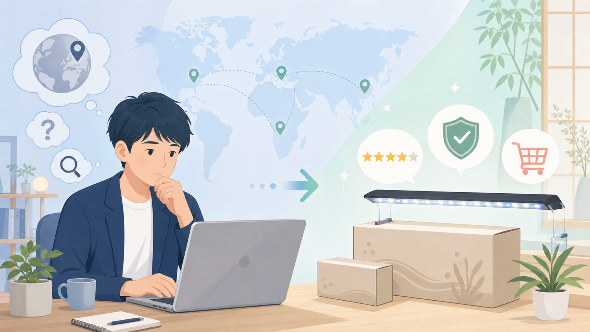 Hyggerはどこの国？安さの理由と品質基準を知れば購入の不安がなくなるの要点を表すイラスト