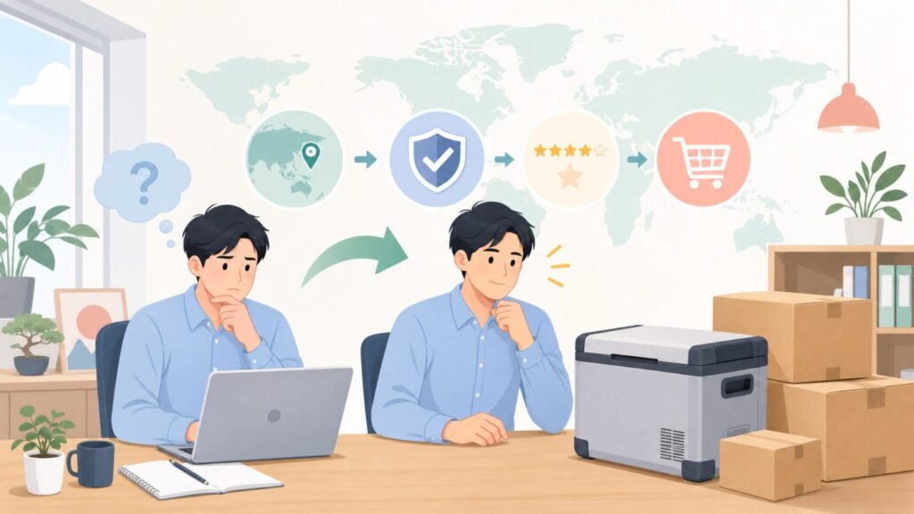 ICECOはどこの国のブランド？怪しくない理由とイタリア老舗ブランドの全貌の要点を表すイラスト