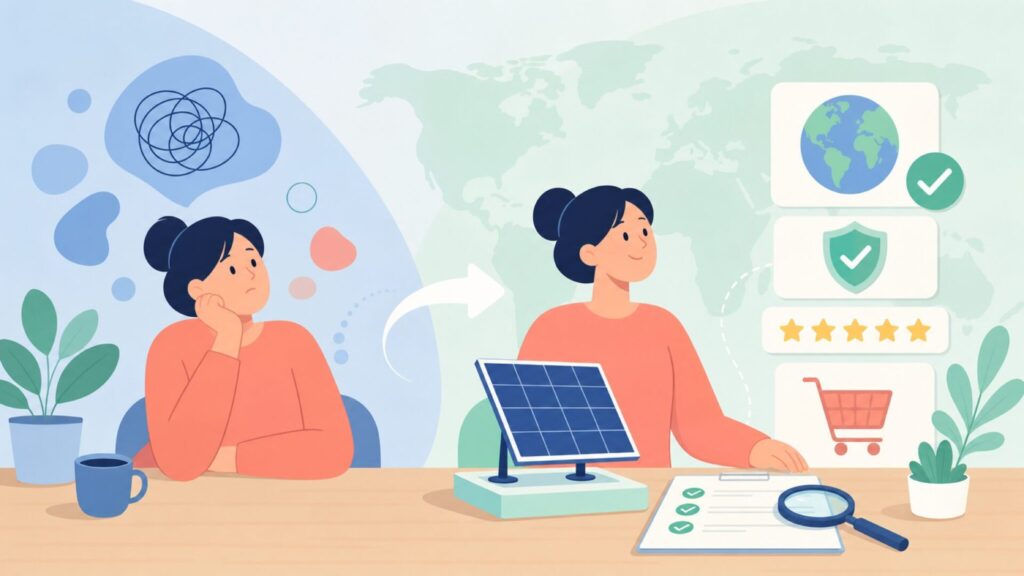 Victron Energyはどこの国？半世紀続くオランダ老舗の信頼性の要点を表すイラスト