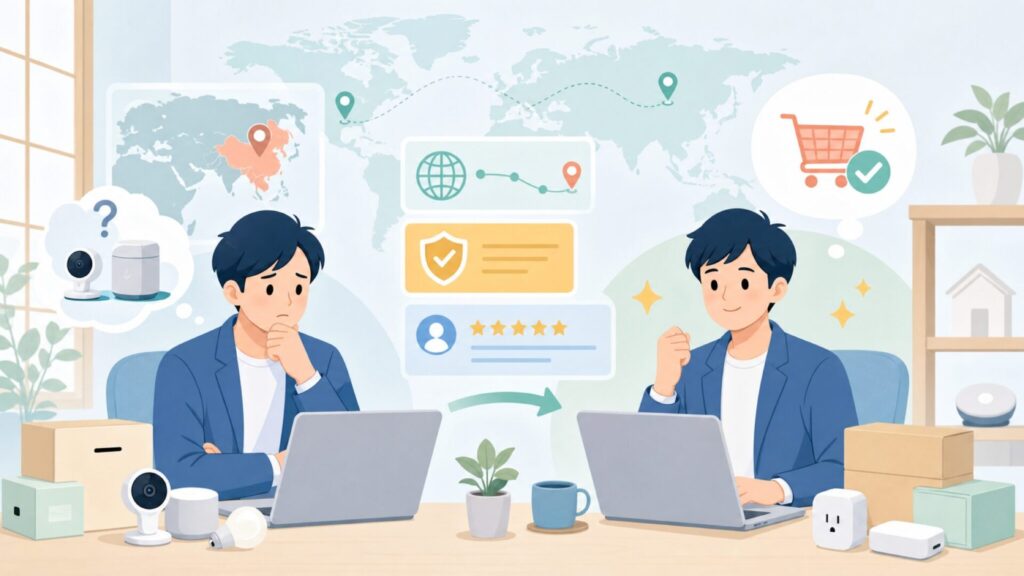 Zemismartはどこの国のブランド？中国・深圳発の信頼性を徹底検証の要点を表すイラスト