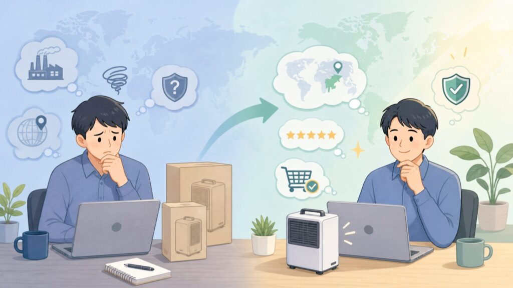 ALORAIRはどこの国？アメリカ発メーカーの正体と日本での入手方法の要点を表すイラスト