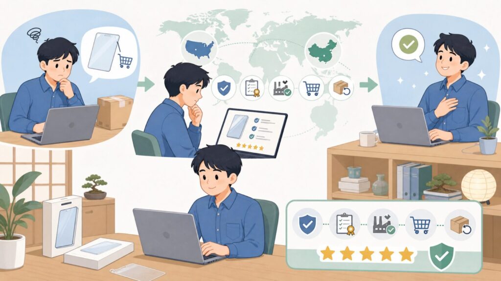 TechMatteはどこの国のブランド?アメリカ発ガジェットブランドを徹底解説の要点を表すイラスト