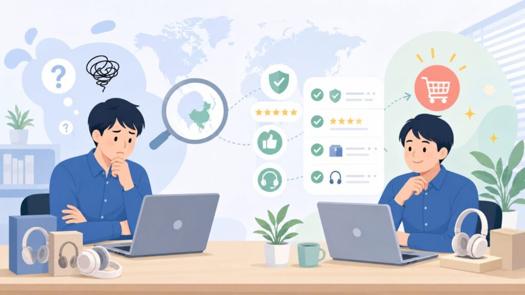 Picunはどこの国のブランド?中国製の安全性と品質を徹底解説の要点を表すイラスト
