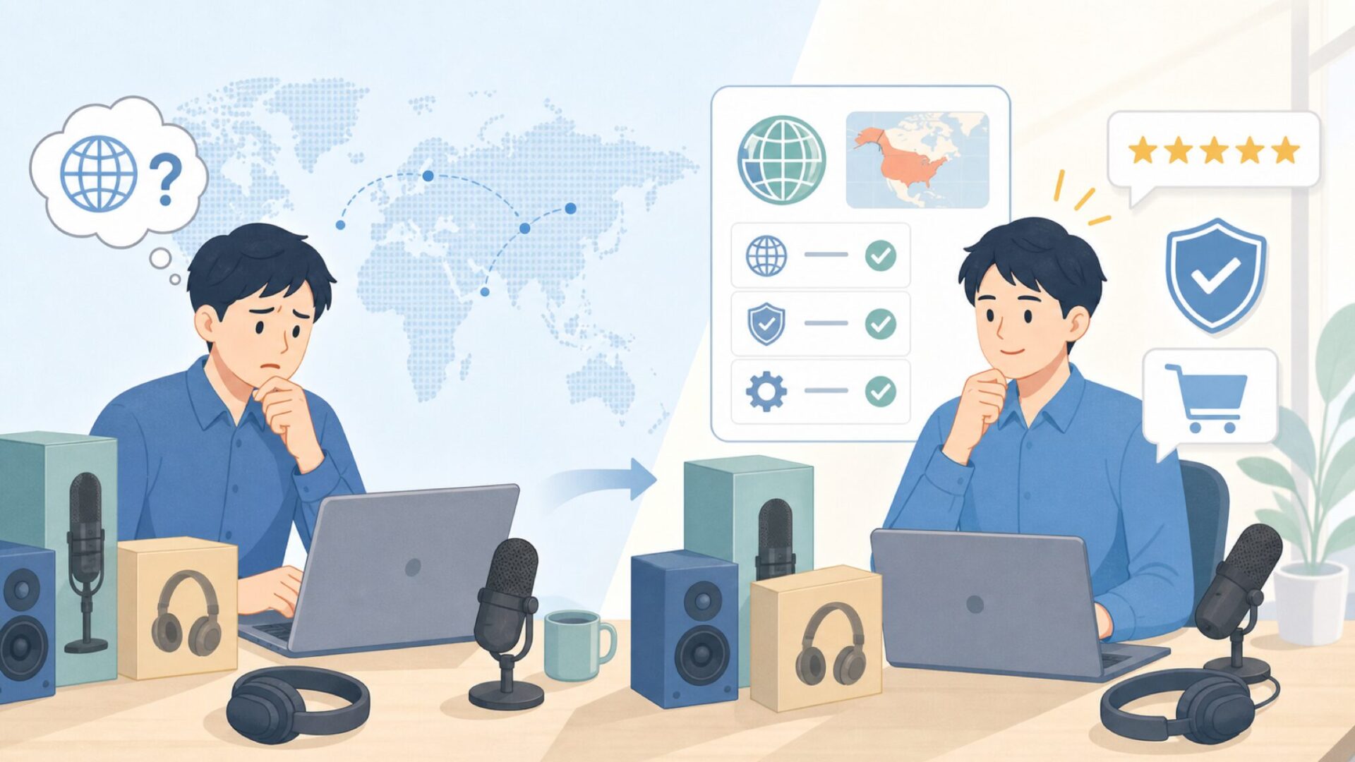 Deityはどこの国のブランド？アメリカ発プロ音響の実力と購入前ガイドの要点を表すイラスト