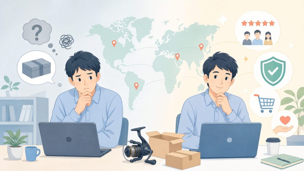 Gotureはどこの国のブランド？中国・厦門発の品質・口コミを正直レビューの要点を表すイラスト