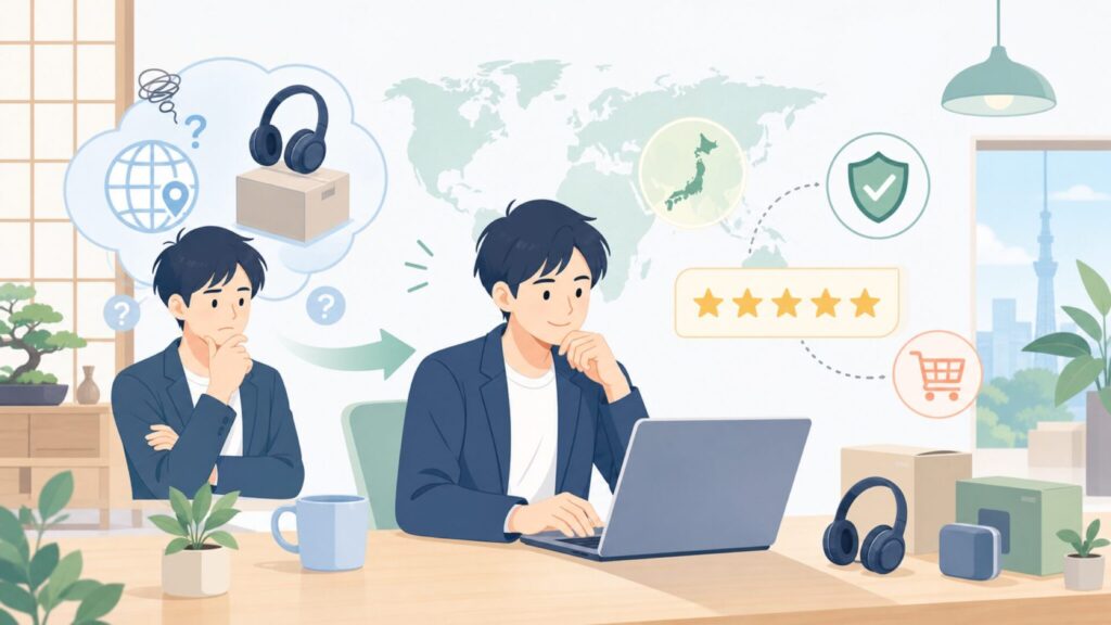 NudeAudioはどこの国のブランド？設立背景・品質・評判を徹底解説の要点を表すイラスト