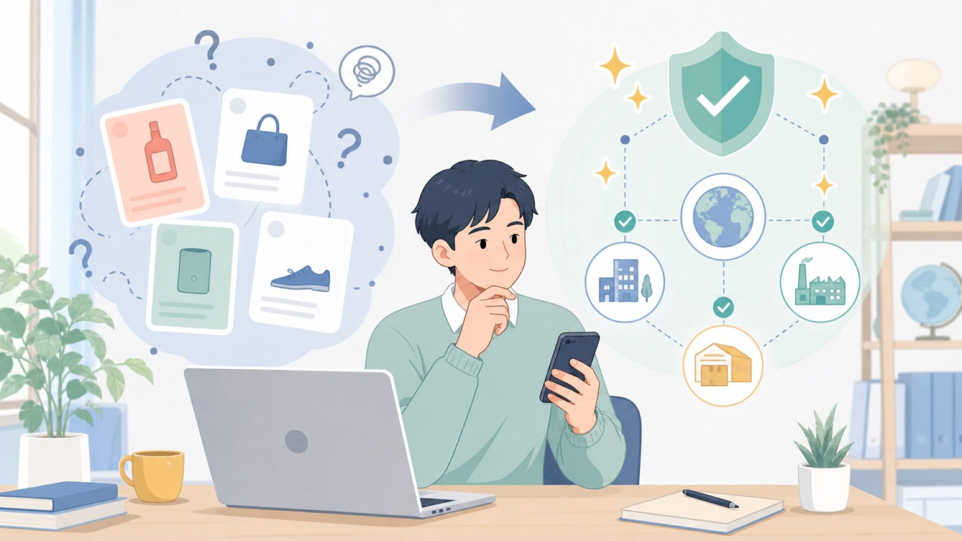 Snailaxはどこの国のブランドか、まず結論からを表すイラスト