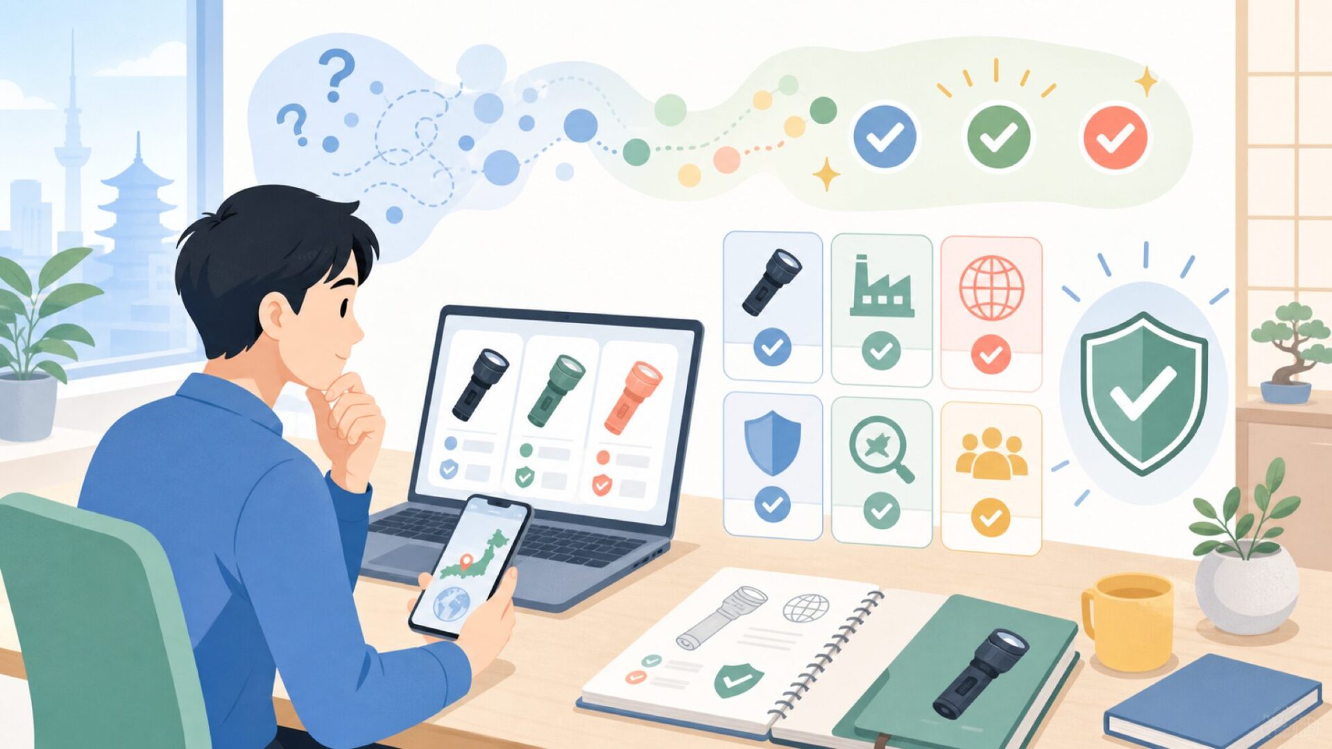 Mankerはどこのメーカーかーーまず結論から伝えるを表すイラスト
