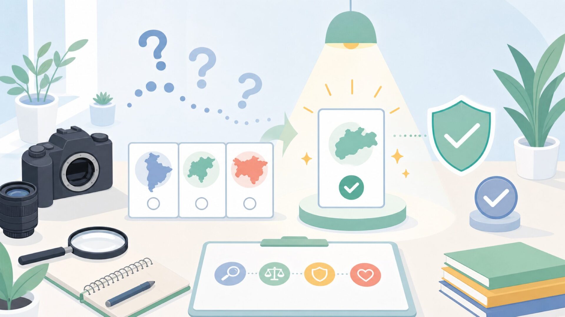 Blinkカメラはどこの国のブランドか、まず結論からを表すイラスト
