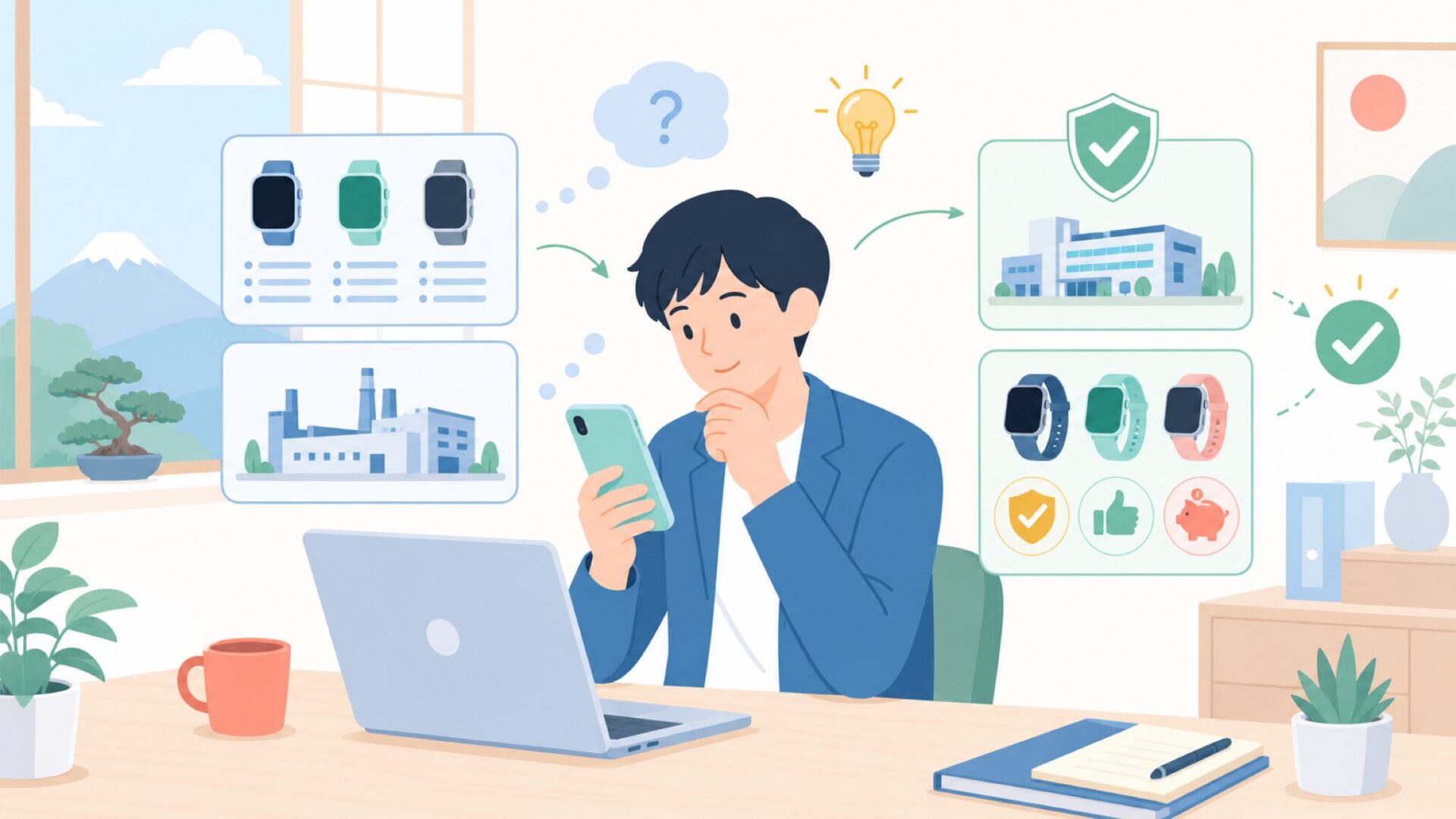 COLMIを選ぶ理由 — 実績あるメーカーをコスパよく使うを表すイラスト