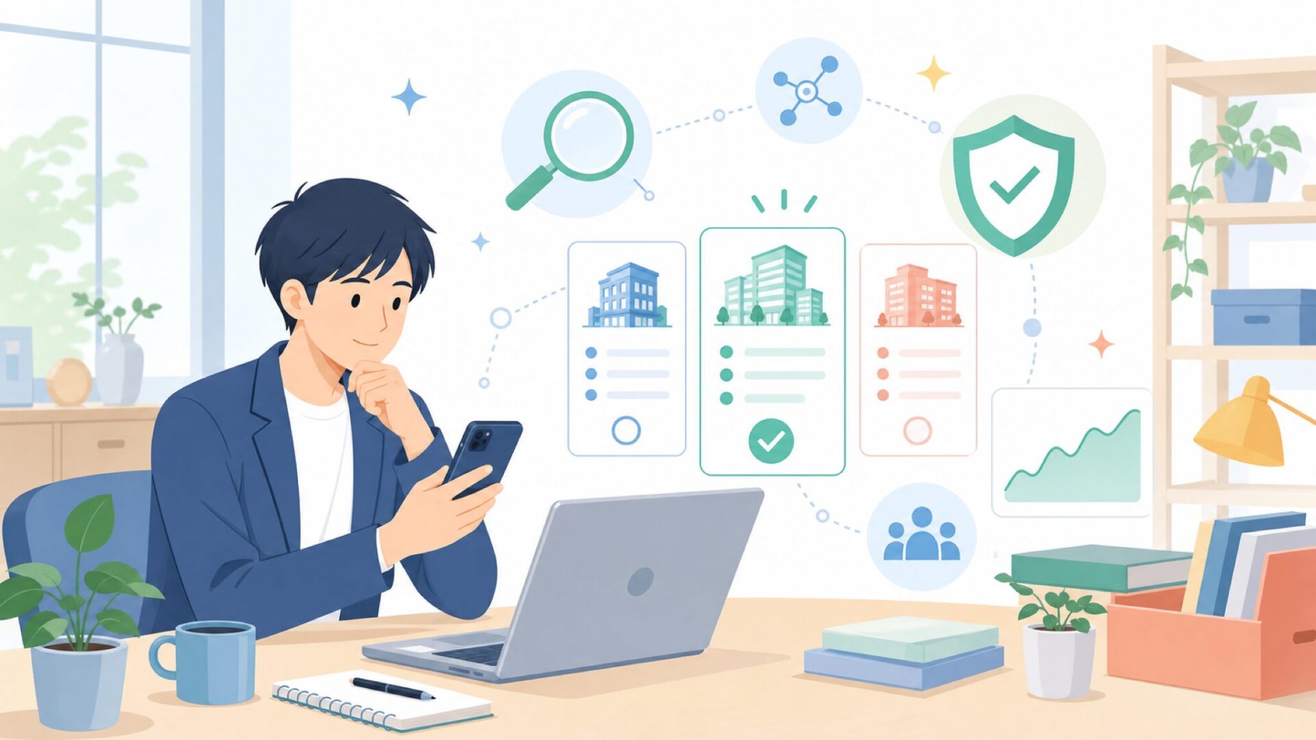親ブランドTHINKCARとは？実績と企業規模を表すイラスト