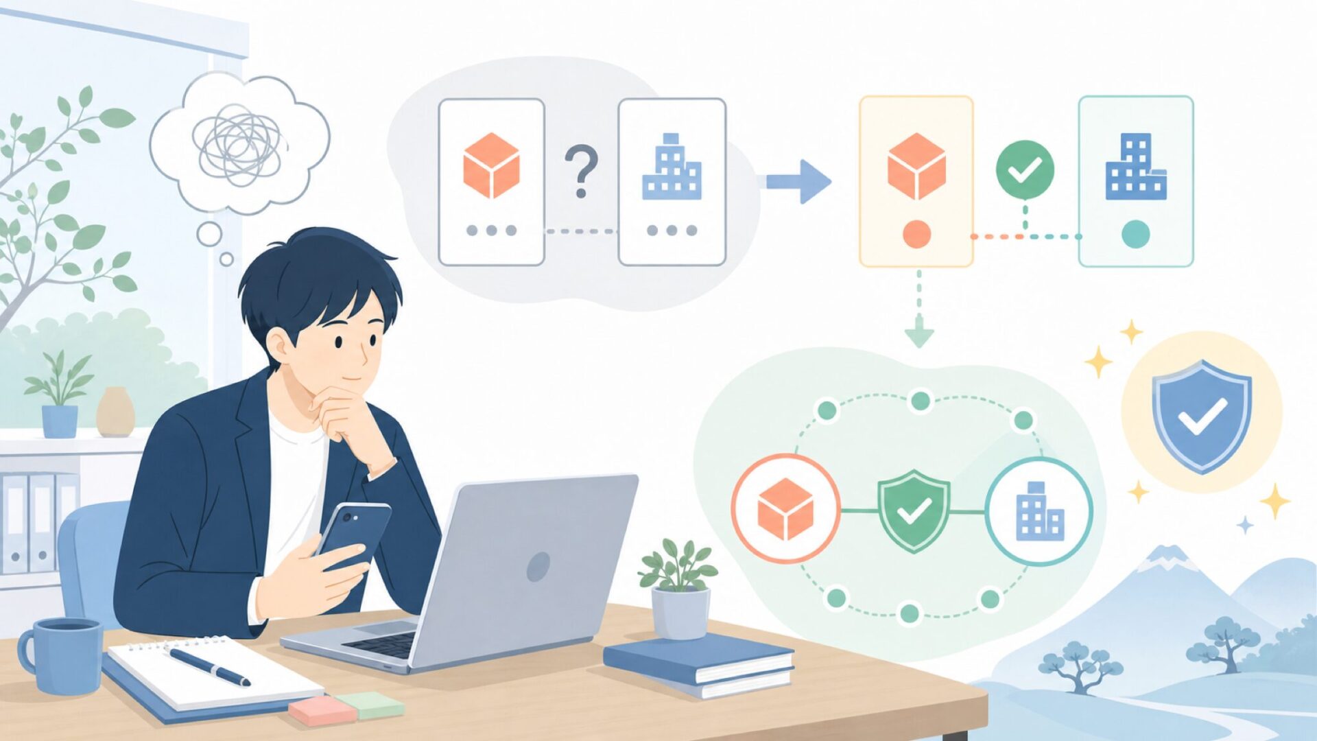 Cyncを運営する会社と親会社の正体を整理するを表すイラスト