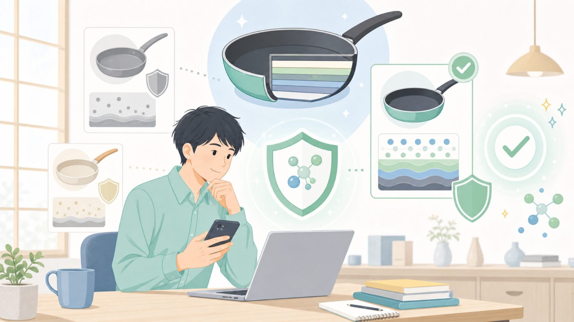GreenPanが安全と言える核心|独自技術「サーモロン」の正体を表すイラスト