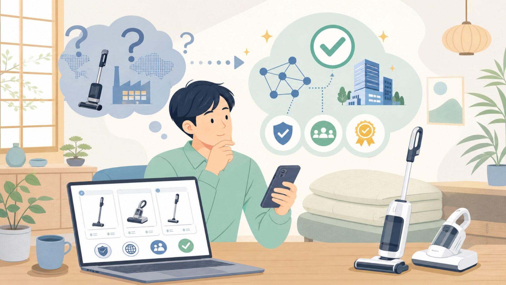 JIMMYはどこの国のメーカー？中国大手KingCleanの正体を表すイラスト