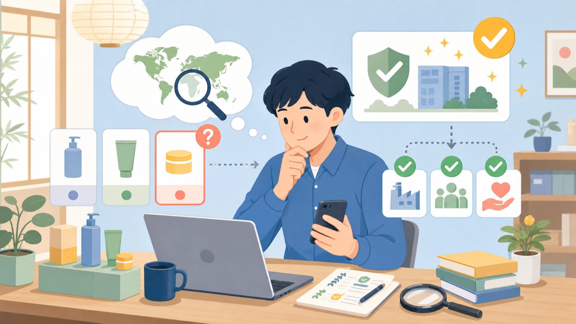 SANNCEはどこの国の会社？ブランドの正体を事実で確認するを表すイラスト