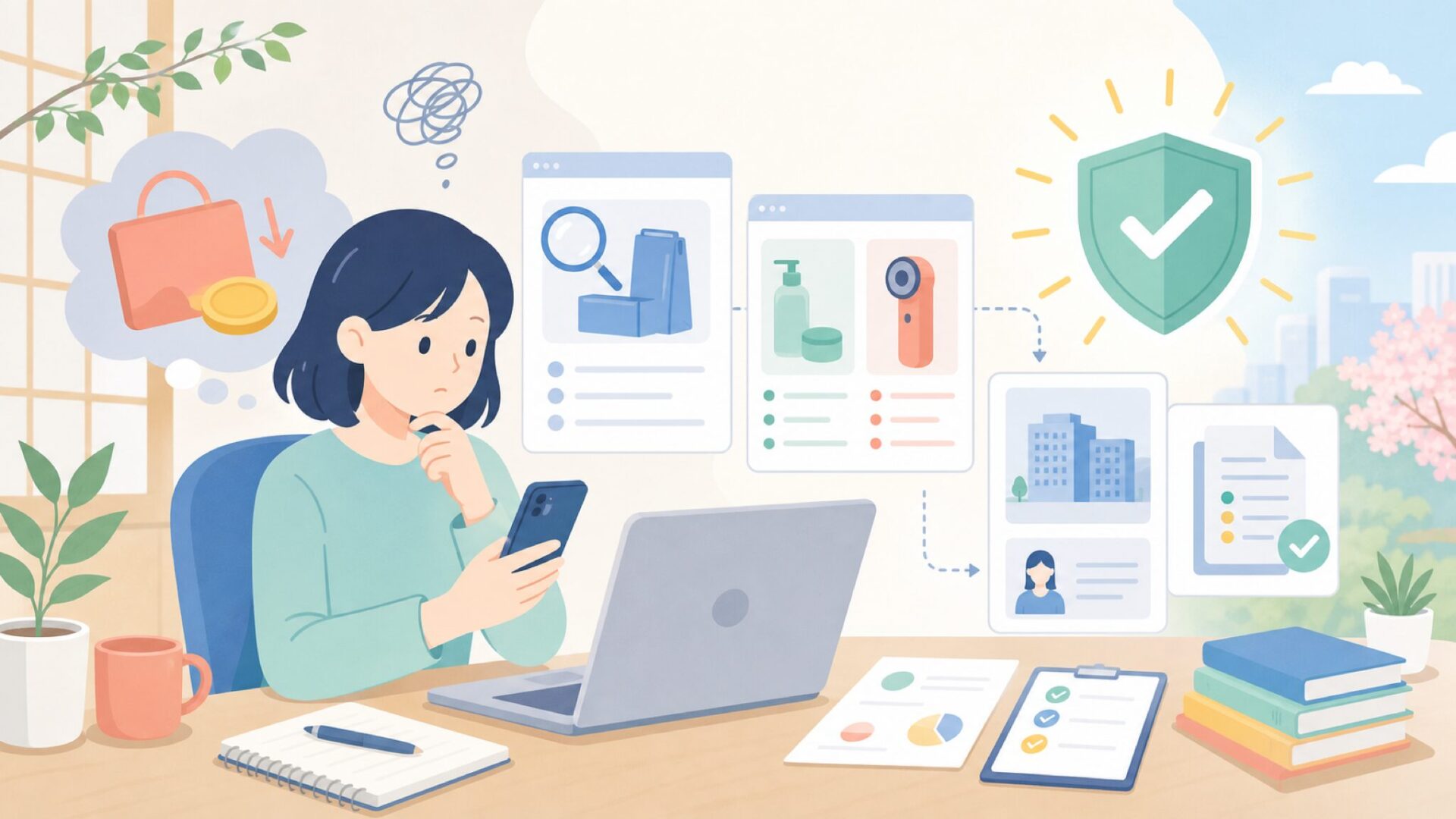 PRETTYCAREはどこの国のブランド？運営会社の正体を調べたを表すイラスト