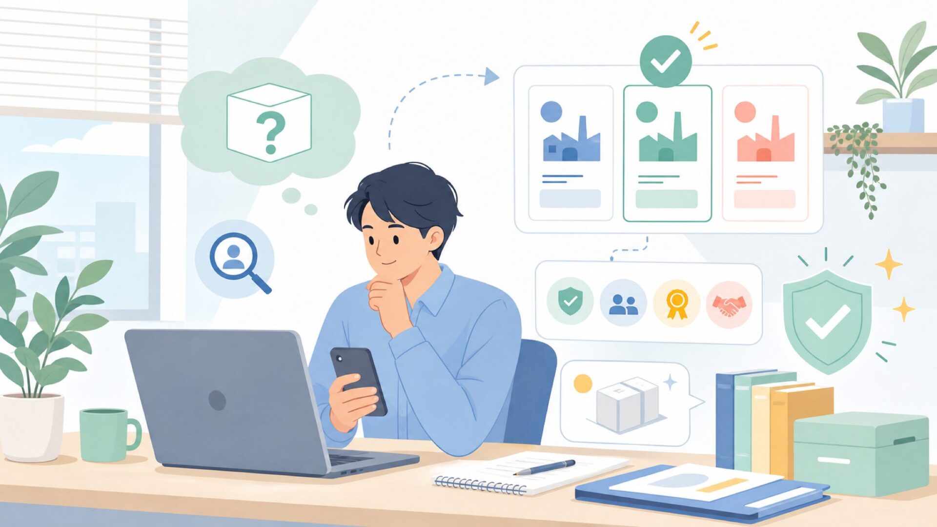 MokerLinkの正体 — 製造国と企業の実態を表すイラスト