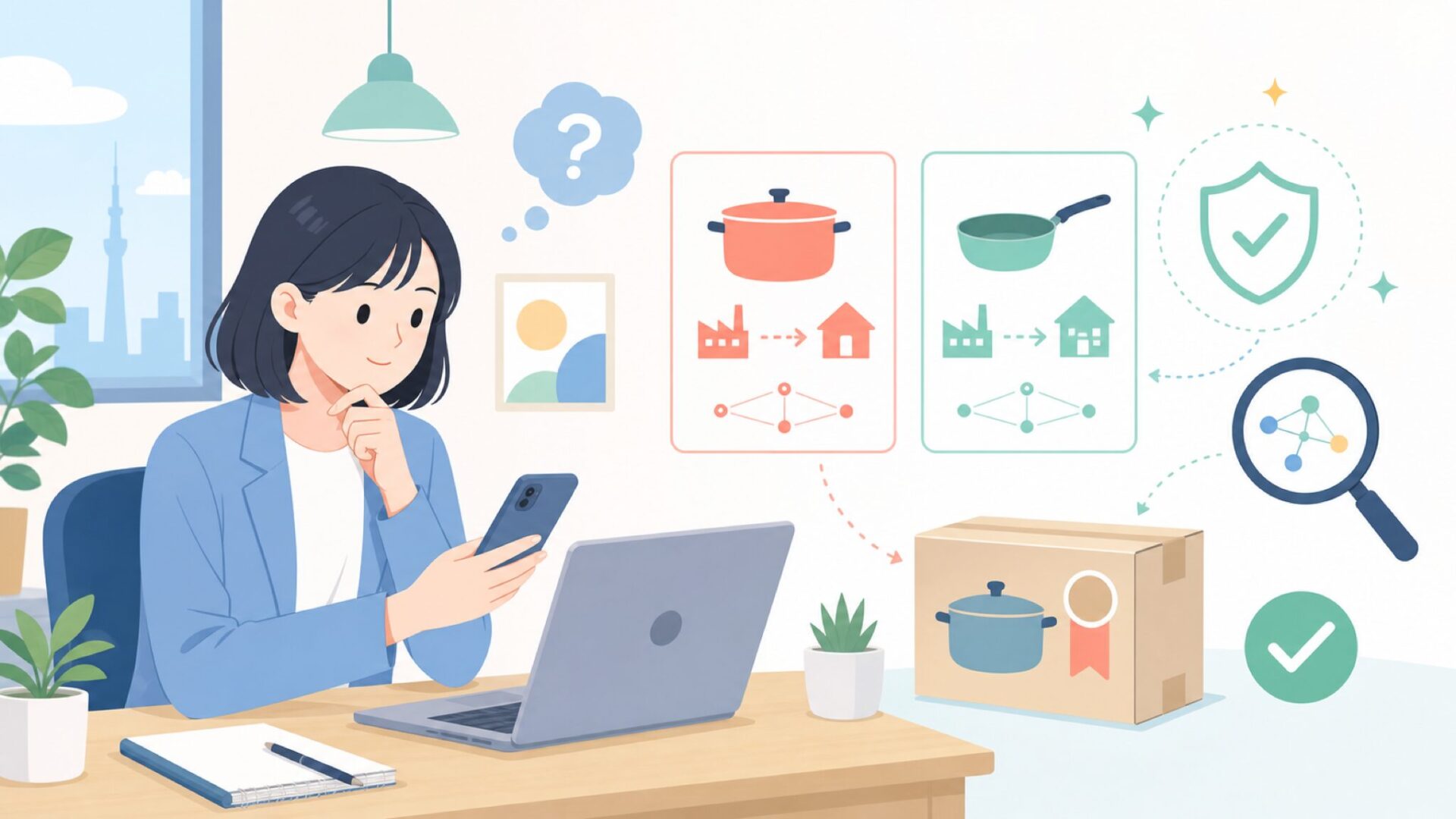 「ブランド国」と「製造国」を混同しない──Tovoloの生産背景を整理するを表すイラスト
