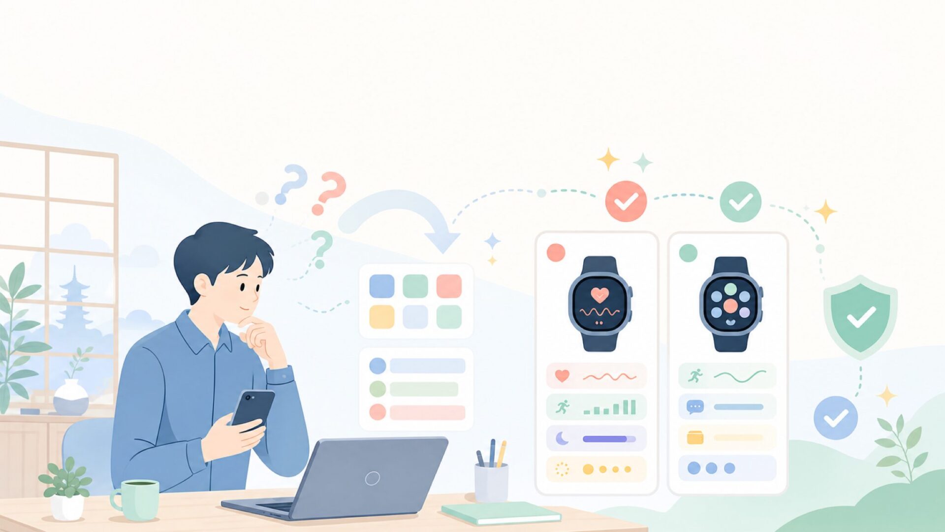 TicWatchとは？Wear OS搭載でできることを整理するを表すイラスト